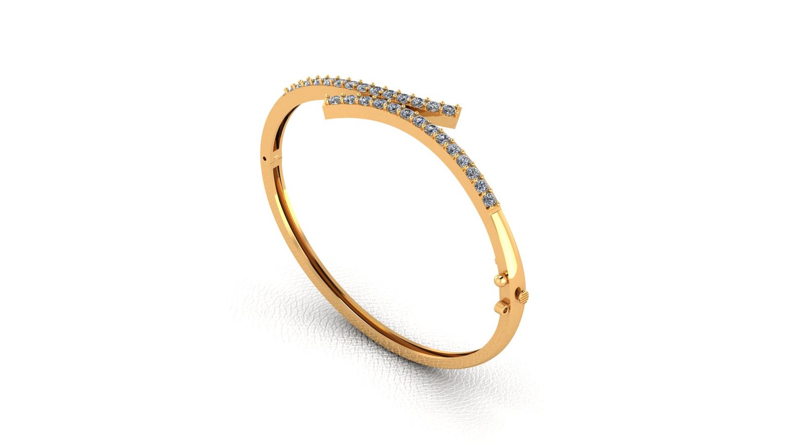 Luxury Double-Line Diamond Bangle 3D Model 231026