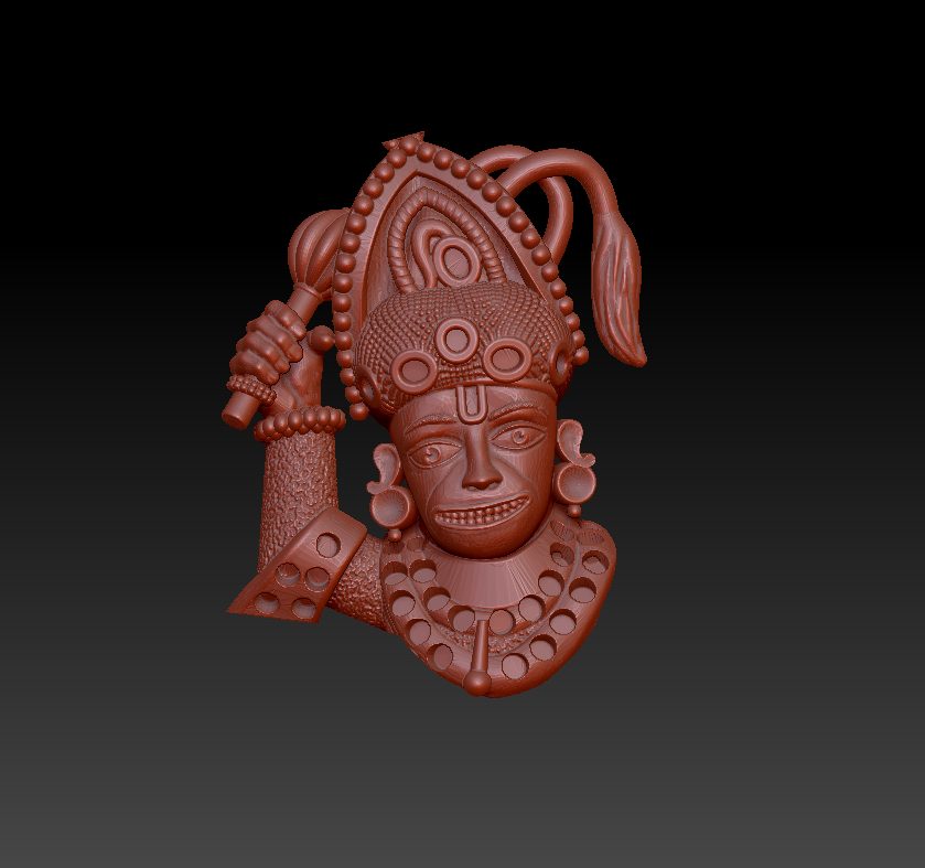 Lord Hanuman Bust Sculpture 3D Model Stl File Low Price 201026