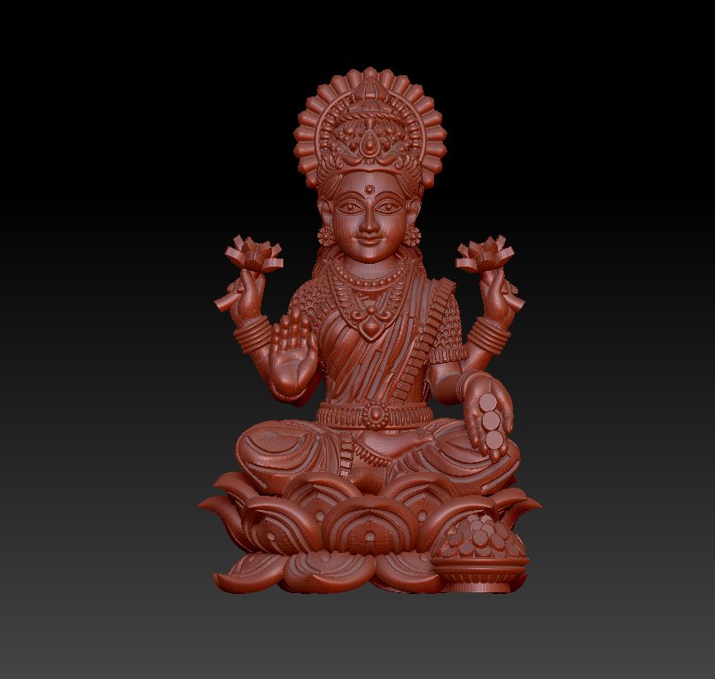 Divine Goddess Lakshmi 3D STL Model 221026