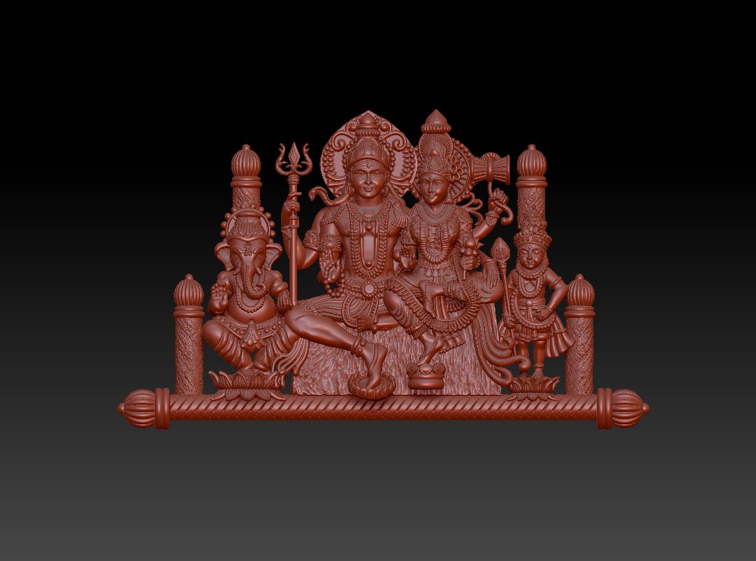 Shiva Parvati Ganesh Murugan 3D Model 241026
